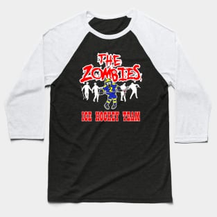 Funny Zombie Cartoon Hockey Sports Team For Zombie Lovers Baseball T-Shirt